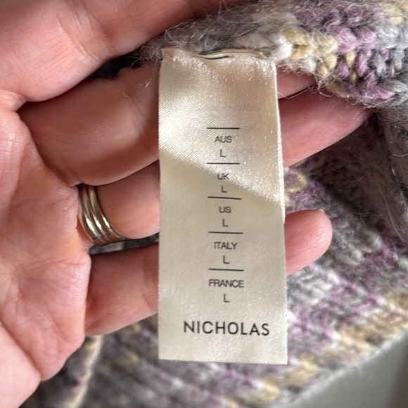 Nicholas Maliya Knit Alpaca Blend Sweater Size Large Cozy Winter - Picture 4 of 7